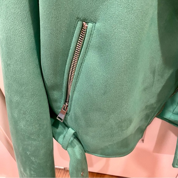 Zara Green Suede Moto Jacket - Discontinued Style! - Picture 9 of 9